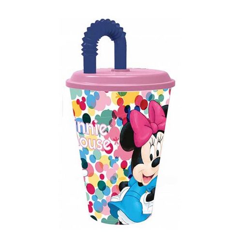 Disney Minnie szívószálas pohár, műanyag 430 ml