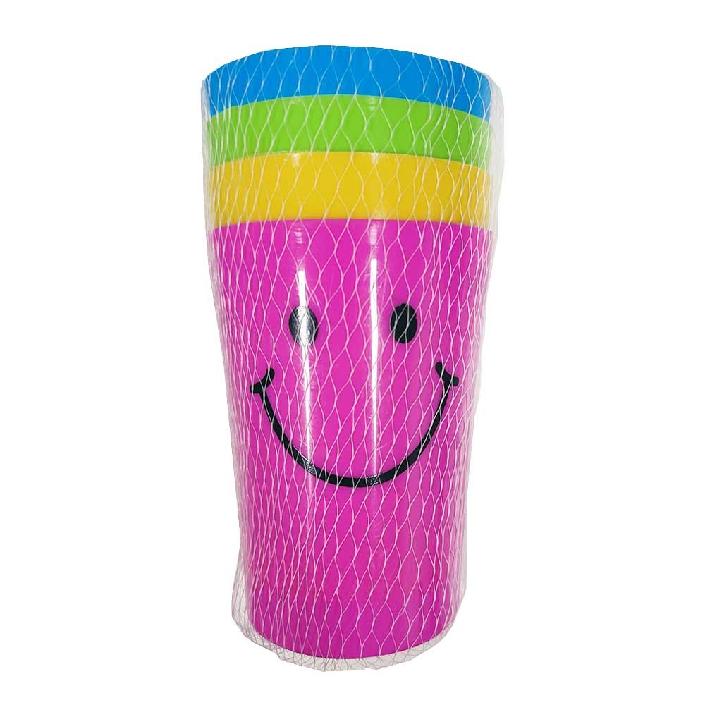Smiley-s pohár többszínű 4db